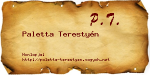 Paletta Terestyén névjegykártya